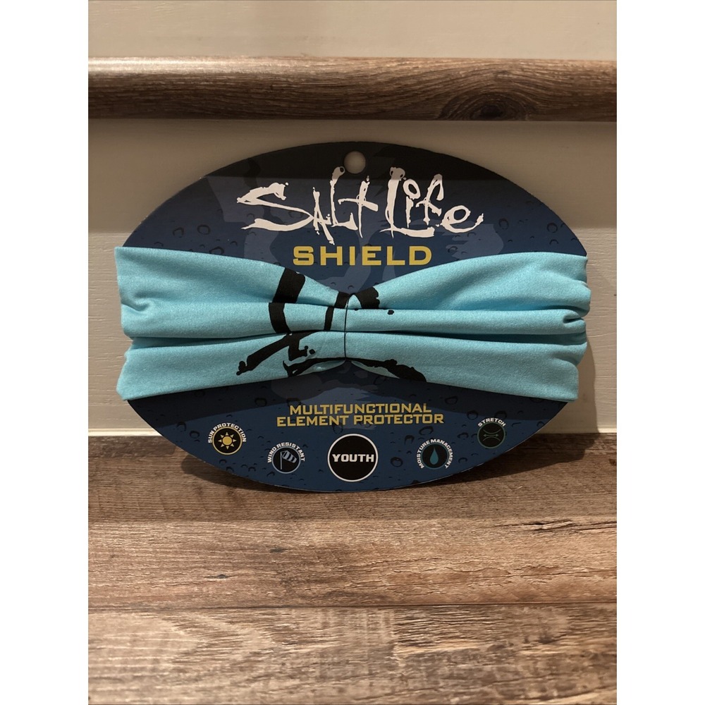 SALT LIFE  Face Shield/Gaiter Light Blue- NEW - Youth OSFM
